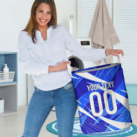 Personalized Uzbekistan Soccer Wolf Mascot Laundry Basket Uzbekistan Football Dynamic Cartoon Geometric