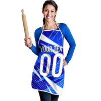 Personalized Uzbekistan Soccer Wolf Mascot Apron Uzbekistan Football Dynamic Cartoon Geometric