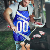 Personalized Uzbekistan Soccer Wolf Mascot Apron Uzbekistan Football Dynamic Cartoon Geometric