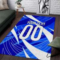Personalized Uzbekistan Soccer Wolf Mascot Area Rug Uzbekistan Football Dynamic Cartoon Geometric