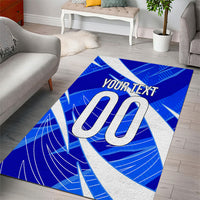 Personalized Uzbekistan Soccer Wolf Mascot Area Rug Uzbekistan Football Dynamic Cartoon Geometric