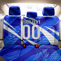 Personalized Uzbekistan Soccer Wolf Mascot Back Car Seat Cover Uzbekistan Football Dynamic Cartoon Geometric