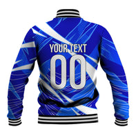 Personalized Uzbekistan Soccer Wolf Mascot Baseball Jacket Uzbekistan Football Dynamic Cartoon Geometric