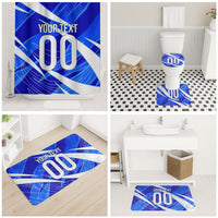 Personalized Uzbekistan Soccer Wolf Mascot Bathroom Set Uzbekistan Football Dynamic Cartoon Geometric