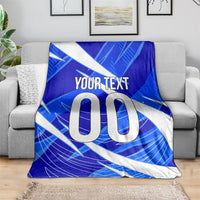 Personalized Uzbekistan Soccer Wolf Mascot Blanket Uzbekistan Football Dynamic Cartoon Geometric