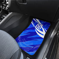 Personalized Uzbekistan Soccer Wolf Mascot Car Mats Uzbekistan Football Dynamic Cartoon Geometric