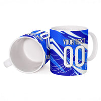 Personalized Uzbekistan Soccer Wolf Mascot Ceramic Mug Uzbekistan Football Dynamic Cartoon Geometric