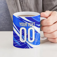 Personalized Uzbekistan Soccer Wolf Mascot Ceramic Mug Uzbekistan Football Dynamic Cartoon Geometric