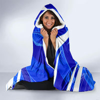 Personalized Uzbekistan Soccer Wolf Mascot Hooded Blanket Uzbekistan Football Dynamic Cartoon Geometric