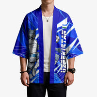 Personalized Uzbekistan Soccer Wolf Mascot Kimono Uzbekistan Football Dynamic Cartoon Geometric