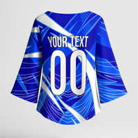 Personalized Uzbekistan Soccer Wolf Mascot Kimono Sleeve Blouse Uzbekistan Football Dynamic Cartoon Geometric