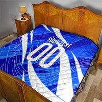 Personalized Uzbekistan Soccer Wolf Mascot Quilt Uzbekistan Football Dynamic Cartoon Geometric
