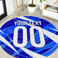 Personalized Uzbekistan Soccer Wolf Mascot Round Carpet Uzbekistan Football Dynamic Cartoon Geometric