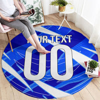 Personalized Uzbekistan Soccer Wolf Mascot Round Carpet Uzbekistan Football Dynamic Cartoon Geometric