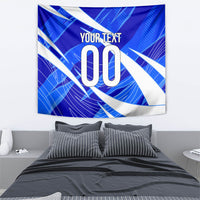 Personalized Uzbekistan Soccer Wolf Mascot Tapestry Uzbekistan Football Dynamic Cartoon Geometric