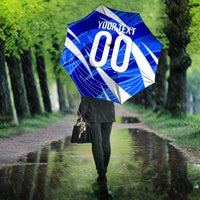 Personalized Uzbekistan Soccer Wolf Mascot Umbrella Uzbekistan Football Dynamic Cartoon Geometric