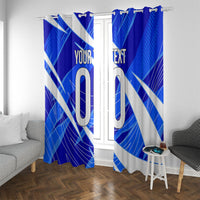 Personalized Uzbekistan Soccer Wolf Mascot Window Curtain Uzbekistan Football Dynamic Cartoon Geometric