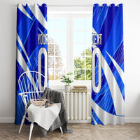 Personalized Uzbekistan Soccer Wolf Mascot Window Curtain Uzbekistan Football Dynamic Cartoon Geometric