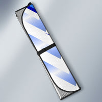 Personalized Uzbekistan Soccer Auto Sun Shade Wolf Mascot Chevron Zigzag Pattern