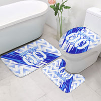 Personalized Uzbekistan Soccer Bathroom Set Wolf Mascot Chevron Zigzag Pattern