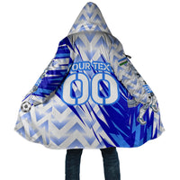 Personalized Uzbekistan Soccer Cloak Wolf Mascot Chevron Zigzag Pattern