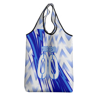 Personalized Uzbekistan Soccer Grocery Bag Wolf Mascot Chevron Zigzag Pattern