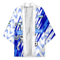 Personalized Uzbekistan Soccer Kimono Wolf Mascot Chevron Zigzag Pattern