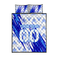Personalized Uzbekistan Soccer Quilt Bed Set Wolf Mascot Chevron Zigzag Pattern