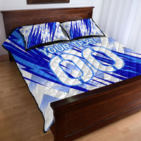 Personalized Uzbekistan Soccer Quilt Bed Set Wolf Mascot Chevron Zigzag Pattern