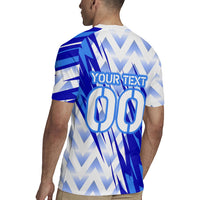 Personalized Uzbekistan Soccer Rugby Jersey Wolf Mascot Chevron Zigzag Pattern