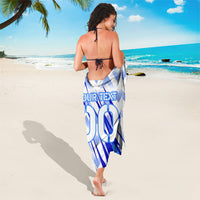 Personalized Uzbekistan Soccer Sarong Wolf Mascot Chevron Zigzag Pattern