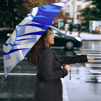 Personalized Uzbekistan Soccer Umbrella Wolf Mascot Chevron Zigzag Pattern