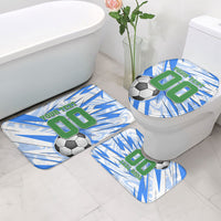 Personalized Uzbekistan Soccer Bathroom Set White Wolves Football Halftone Pattern