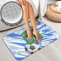 Personalized Uzbekistan Soccer Bathroom Set White Wolves Football Halftone Pattern