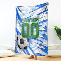 Personalized Uzbekistan Soccer Blanket White Wolves Football Halftone Pattern