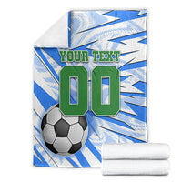 Personalized Uzbekistan Soccer Blanket White Wolves Football Halftone Pattern