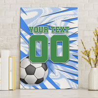 Personalized Uzbekistan Soccer Canvas Wall Art White Wolves Football Halftone Pattern