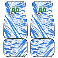 Personalized Uzbekistan Soccer Car Mats White Wolves Football Halftone Pattern
