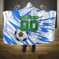 Personalized Uzbekistan Soccer Hooded Blanket White Wolves Football Halftone Pattern