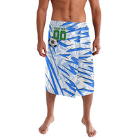 Personalized Uzbekistan Soccer Lavalava White Wolves Football Halftone Pattern