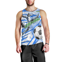 Personalized Uzbekistan Soccer Men Tank Top White Wolves Football Halftone Pattern