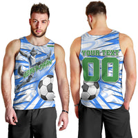 Personalized Uzbekistan Soccer Men Tank Top White Wolves Football Halftone Pattern