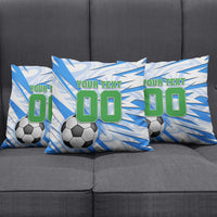 Personalized Uzbekistan Soccer Pillow Cover White Wolves Football Halftone Pattern
