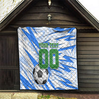 Personalized Uzbekistan Soccer Quilt White Wolves Football Halftone Pattern