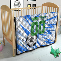 Personalized Uzbekistan Soccer Quilt White Wolves Football Halftone Pattern