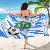Personalized Uzbekistan Soccer Sarong White Wolves Football Halftone Pattern