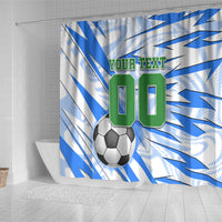 Personalized Uzbekistan Soccer Shower Curtain White Wolves Football Halftone Pattern