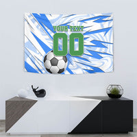 Personalized Uzbekistan Soccer Tapestry White Wolves Football Halftone Pattern