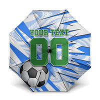 Personalized Uzbekistan Soccer Umbrella White Wolves Football Halftone Pattern