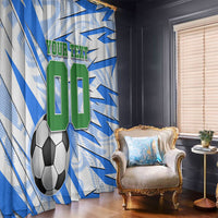 Personalized Uzbekistan Soccer Window Curtain White Wolves Football Halftone Pattern
